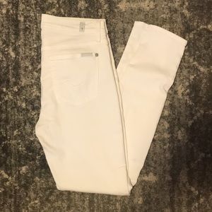 7 For All Man Kind White Skinny Jeans